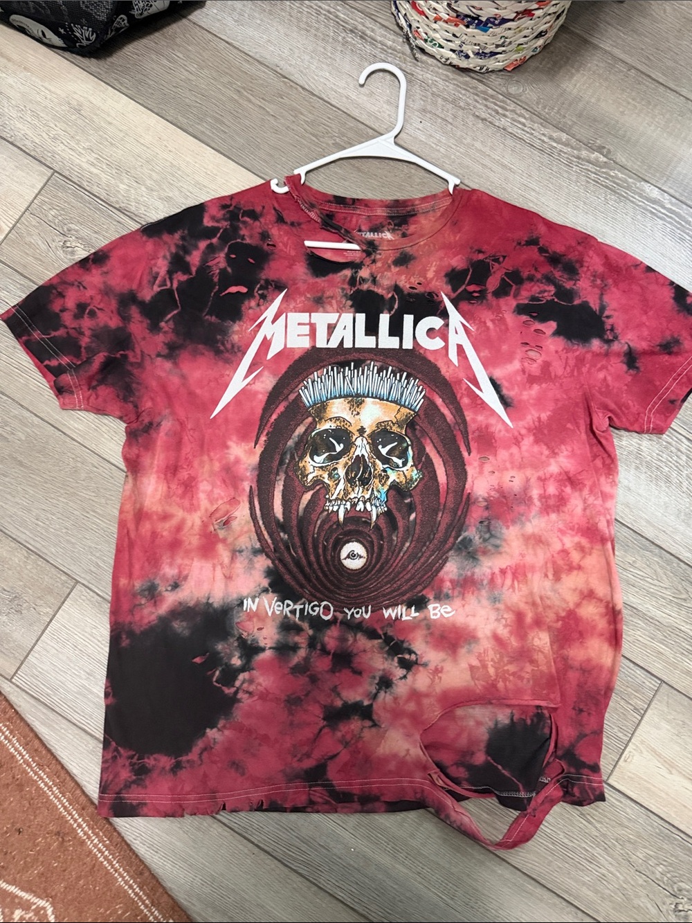 Kids' Tie-Dye Graphic Tee in Red & Black